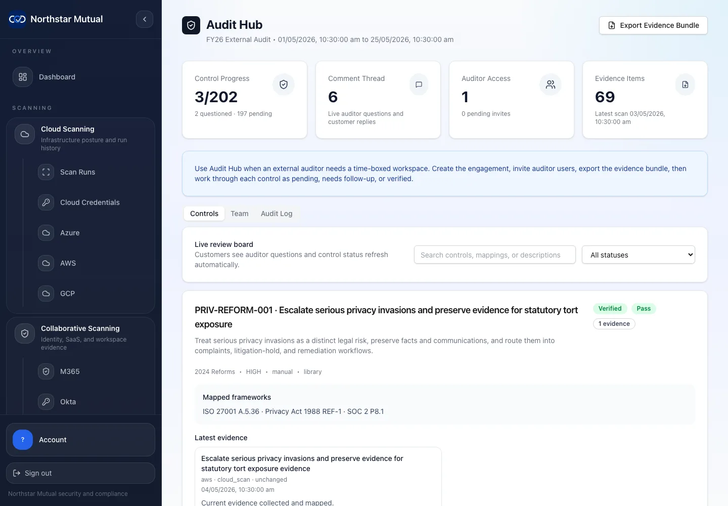 Audit Hub review screenshot